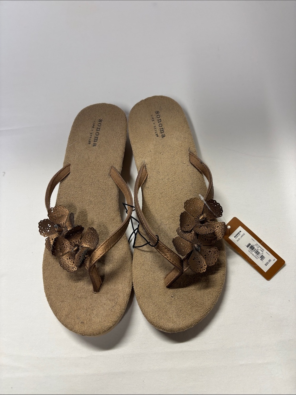 Sonoma Bronze Floral Thong Sandals